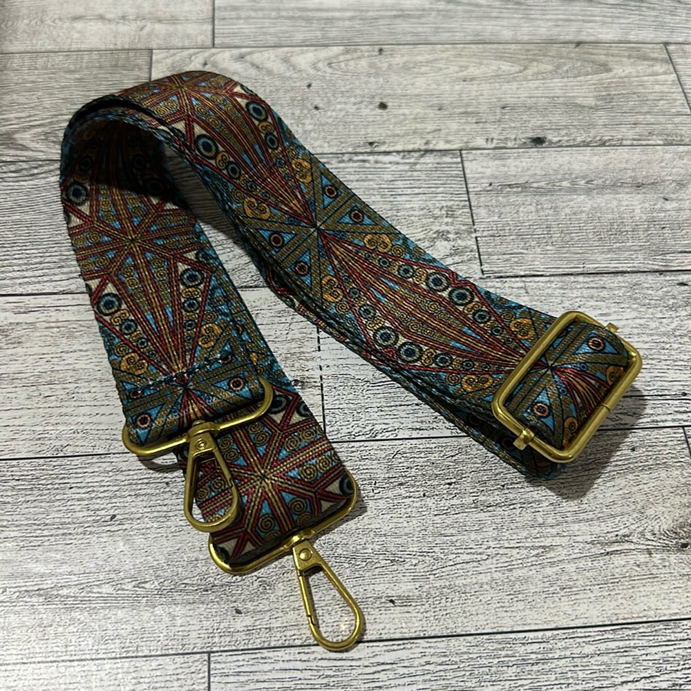Boho replacement Blue paisley adjustable purse strap